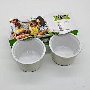 Lodge White 6 Oz. Stoneware Ramekins NIB
